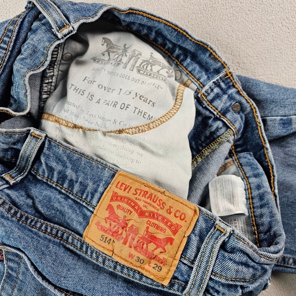 Levi's 514 Jeans Men 30x29 Blue Straight Fit Classic Zip Fly with Button Casual - Picture 6 of 11